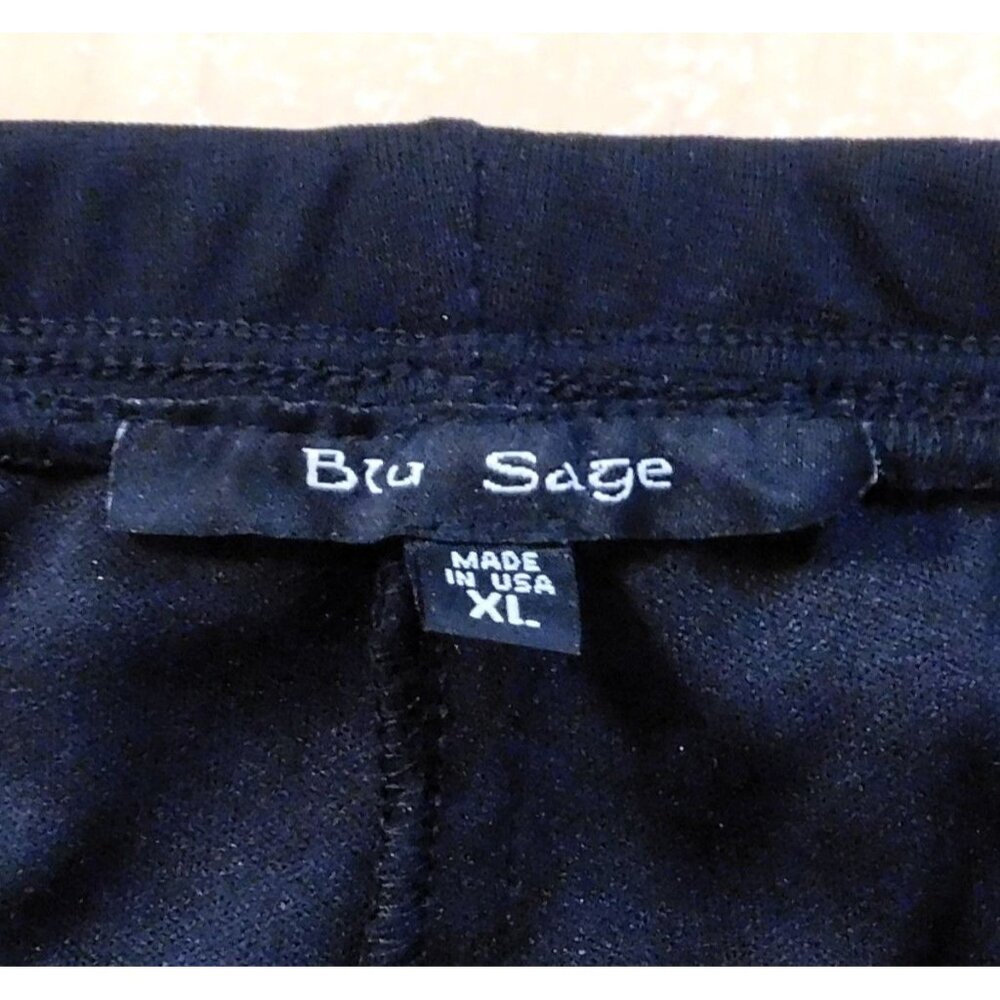 Blu Sage Dressy Pants Womens XL Black Wide Leg Sheer Overlay - Picture 8 of 9
